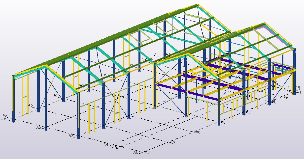 Modélisation 3D Tekla de la charpente métallique du bâtiment de Saint-Malo (35)