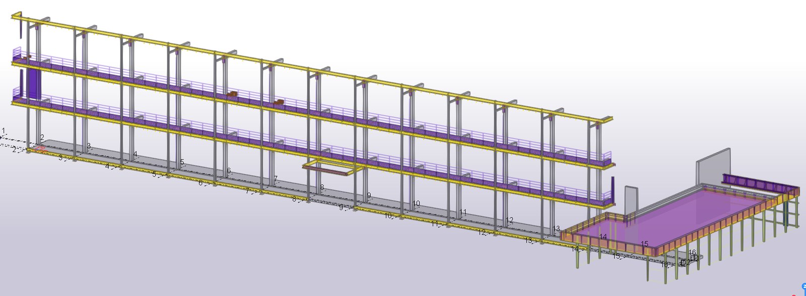Modélisation 3D des passerelles et coursives métalliques du chantier Lessard à Saint-Brieuc (22)