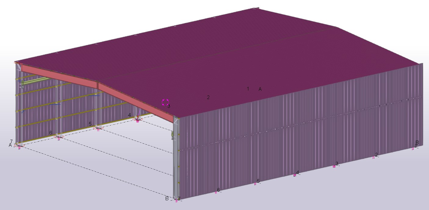 Prédimensionnement d'un bâtiment métallique avec bardage et couverture — modèle de calcul